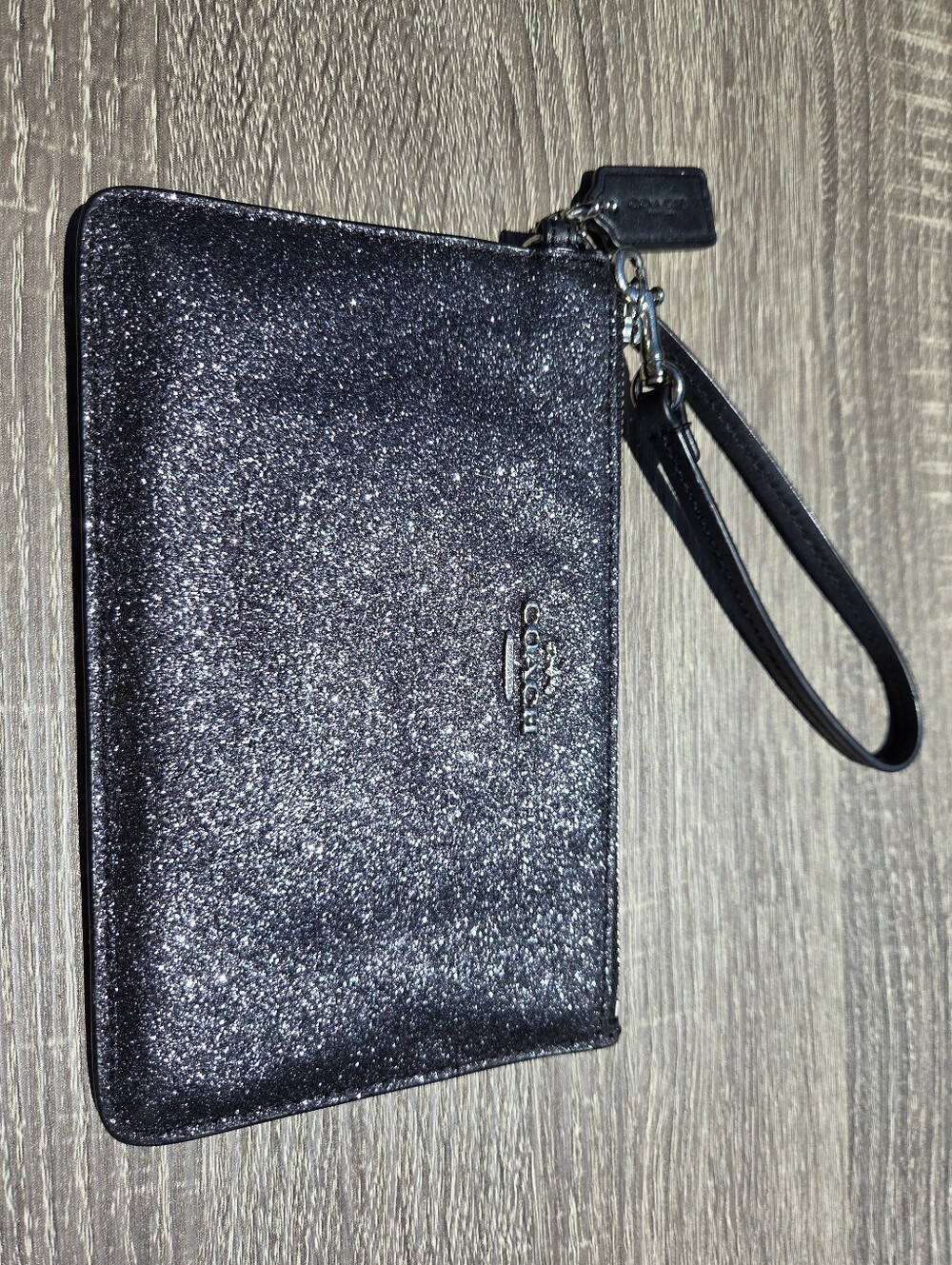 Coach Black Glitter Wristlet